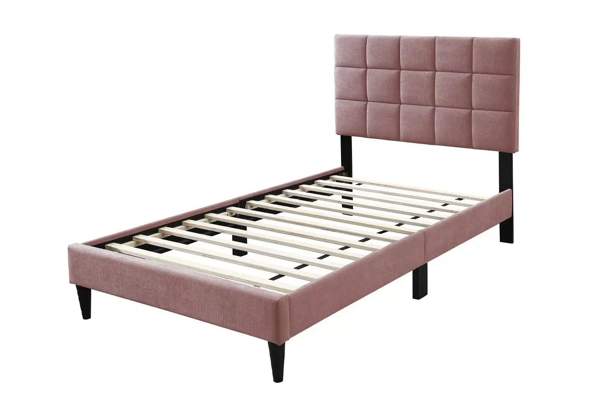 Twin/Full Size Bed, Brushed Linen Fabric