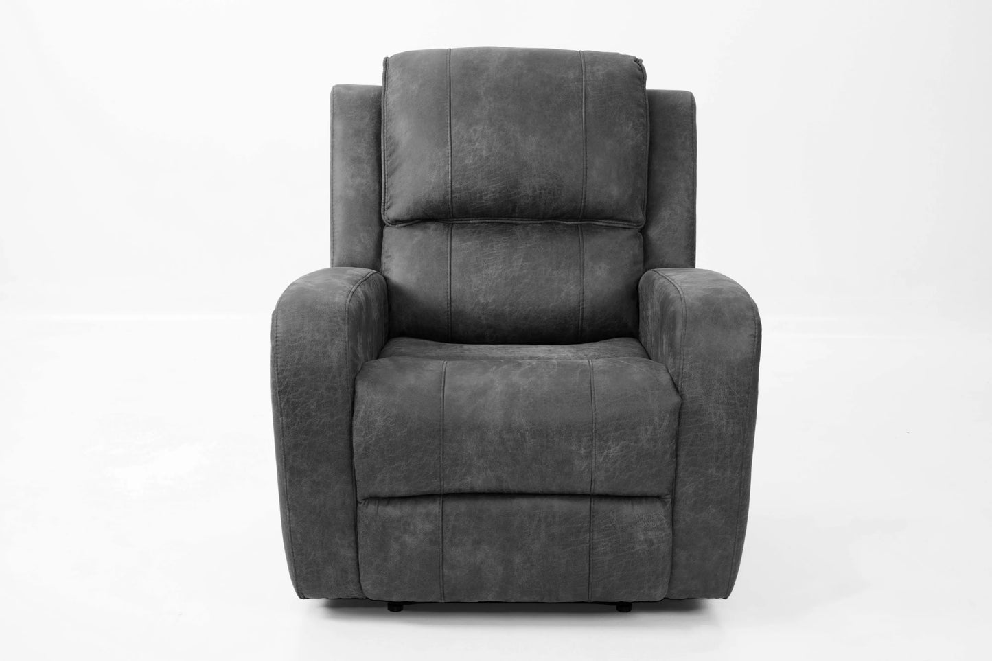 Single Recliner, Smoke-Chestnut, Leather-Like Fabric