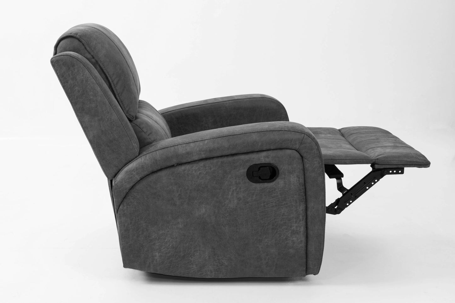 Single Recliner, Smoke-Chestnut, Leather-Like Fabric
