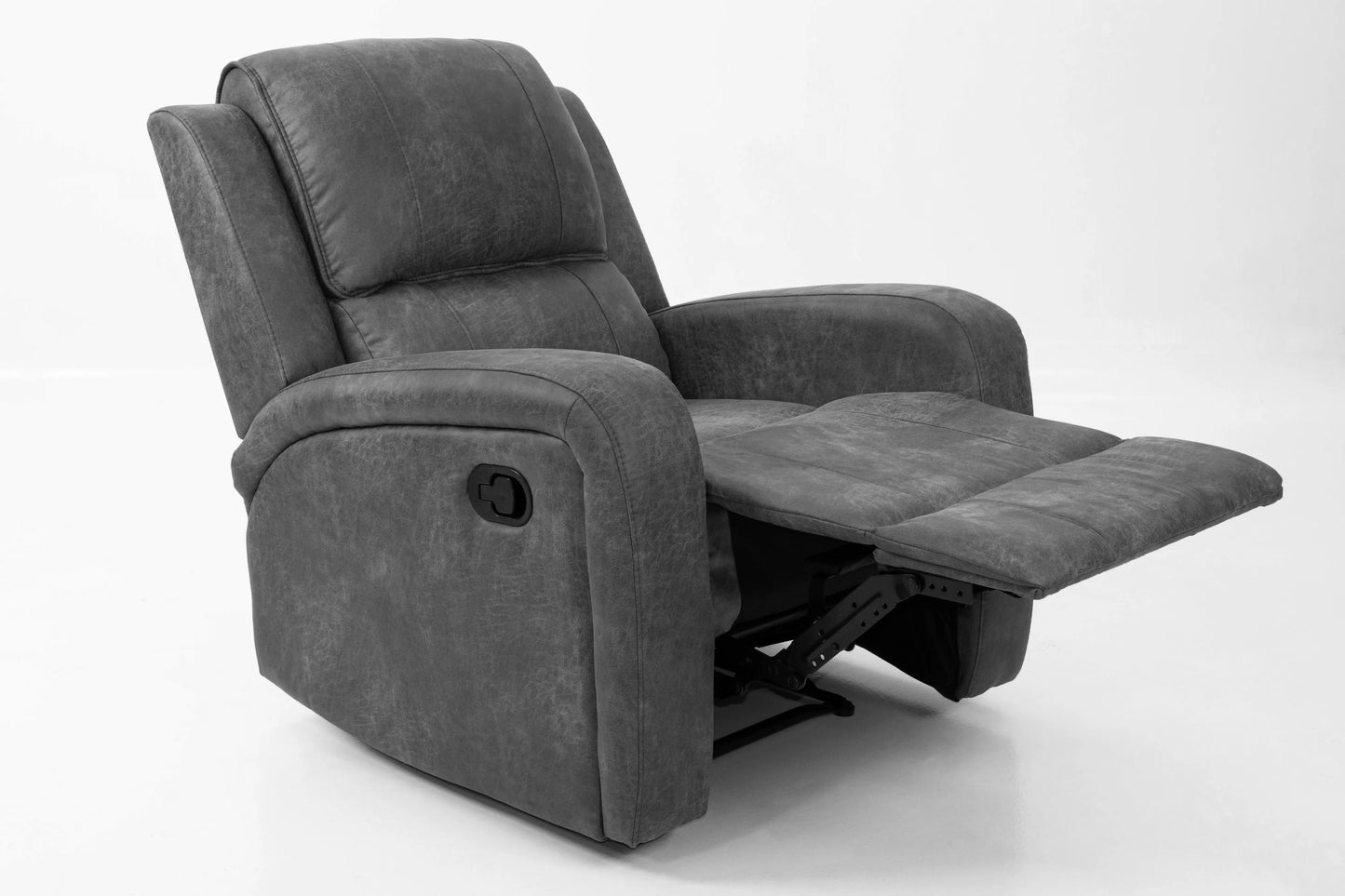 Single Recliner, Smoke-Chestnut, Leather-Like Fabric