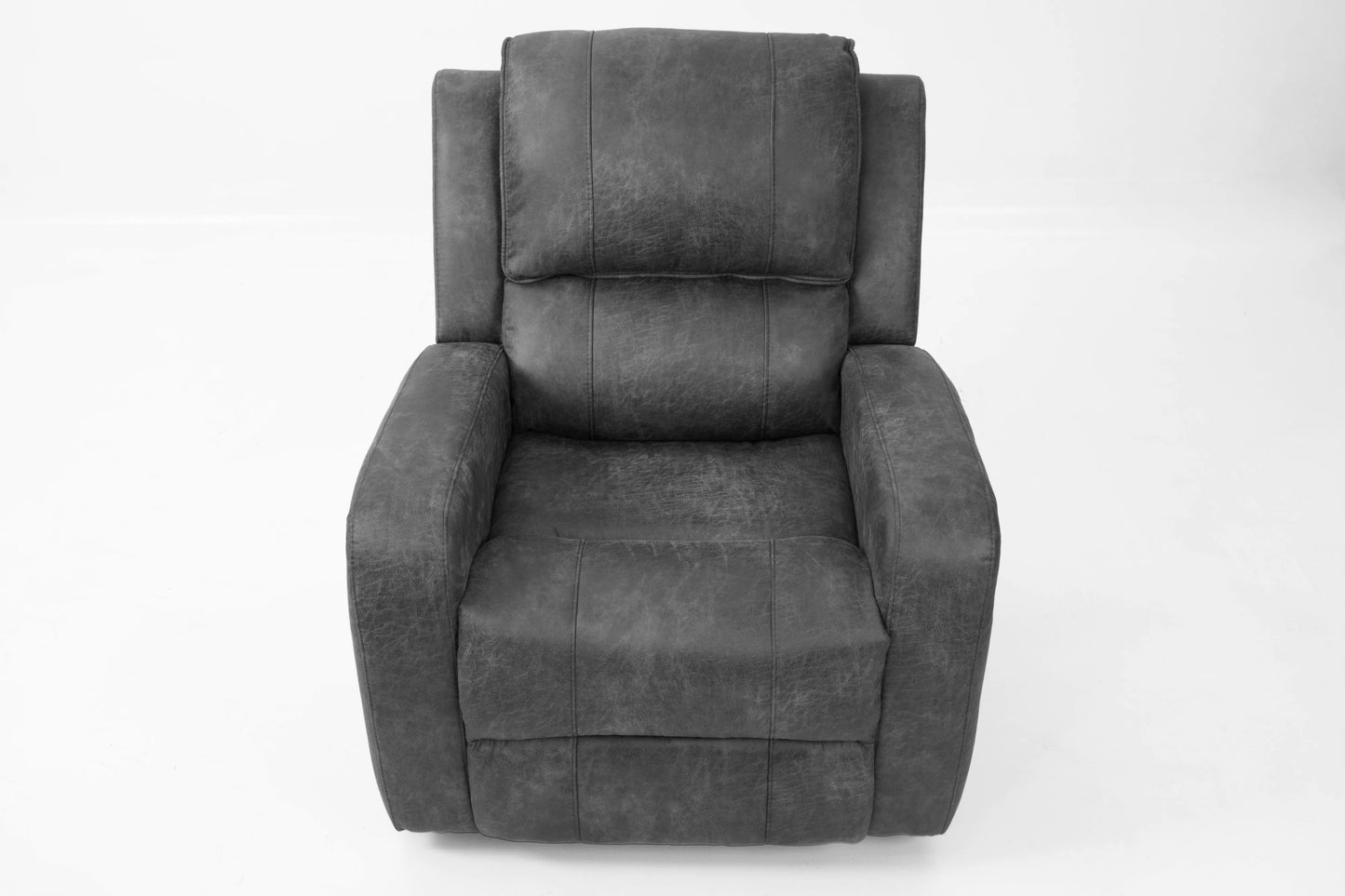 Single Recliner, Smoke-Chestnut, Leather-Like Fabric