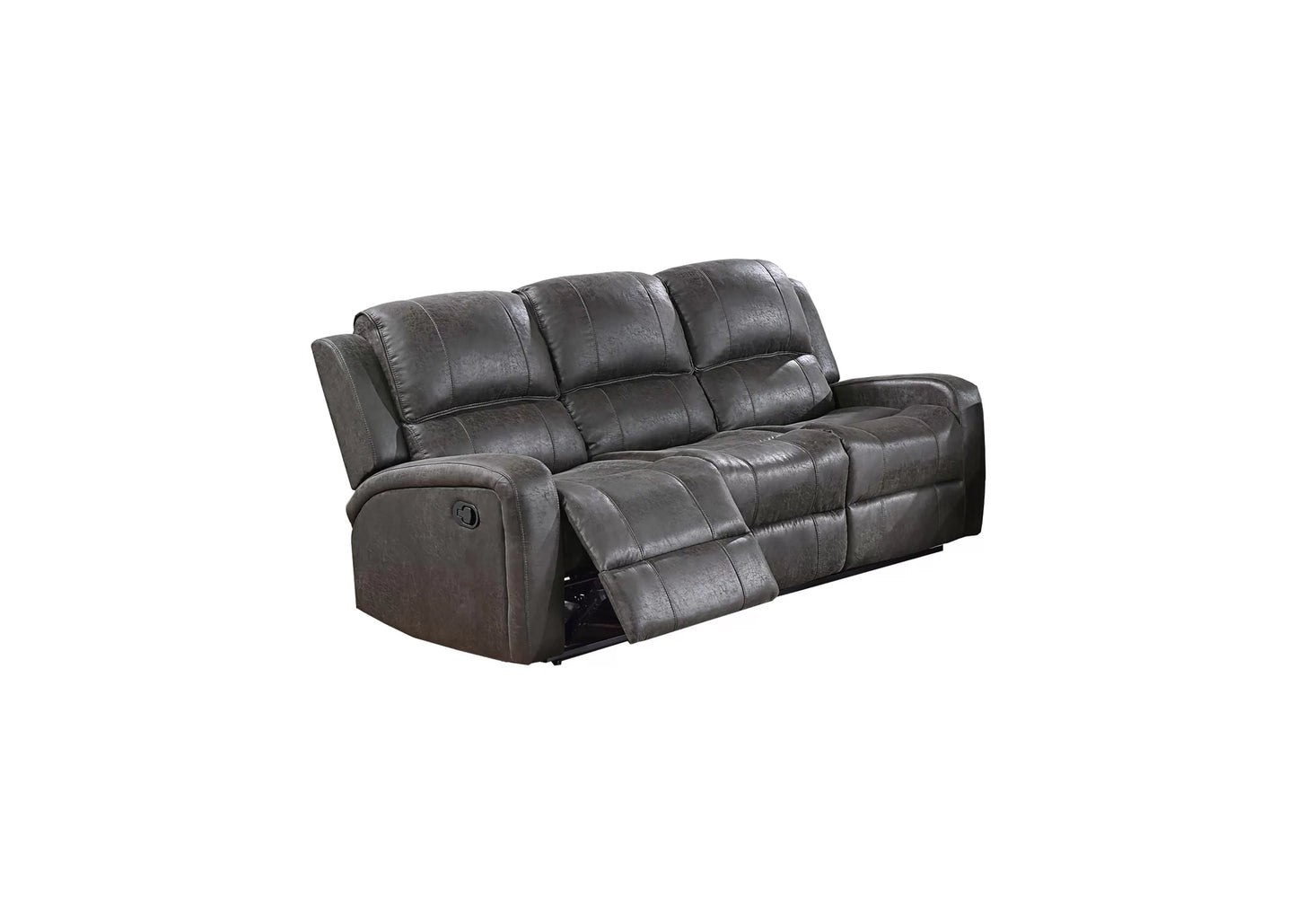Sofa, Smoke-Chestnut, Leather-Like Fabric