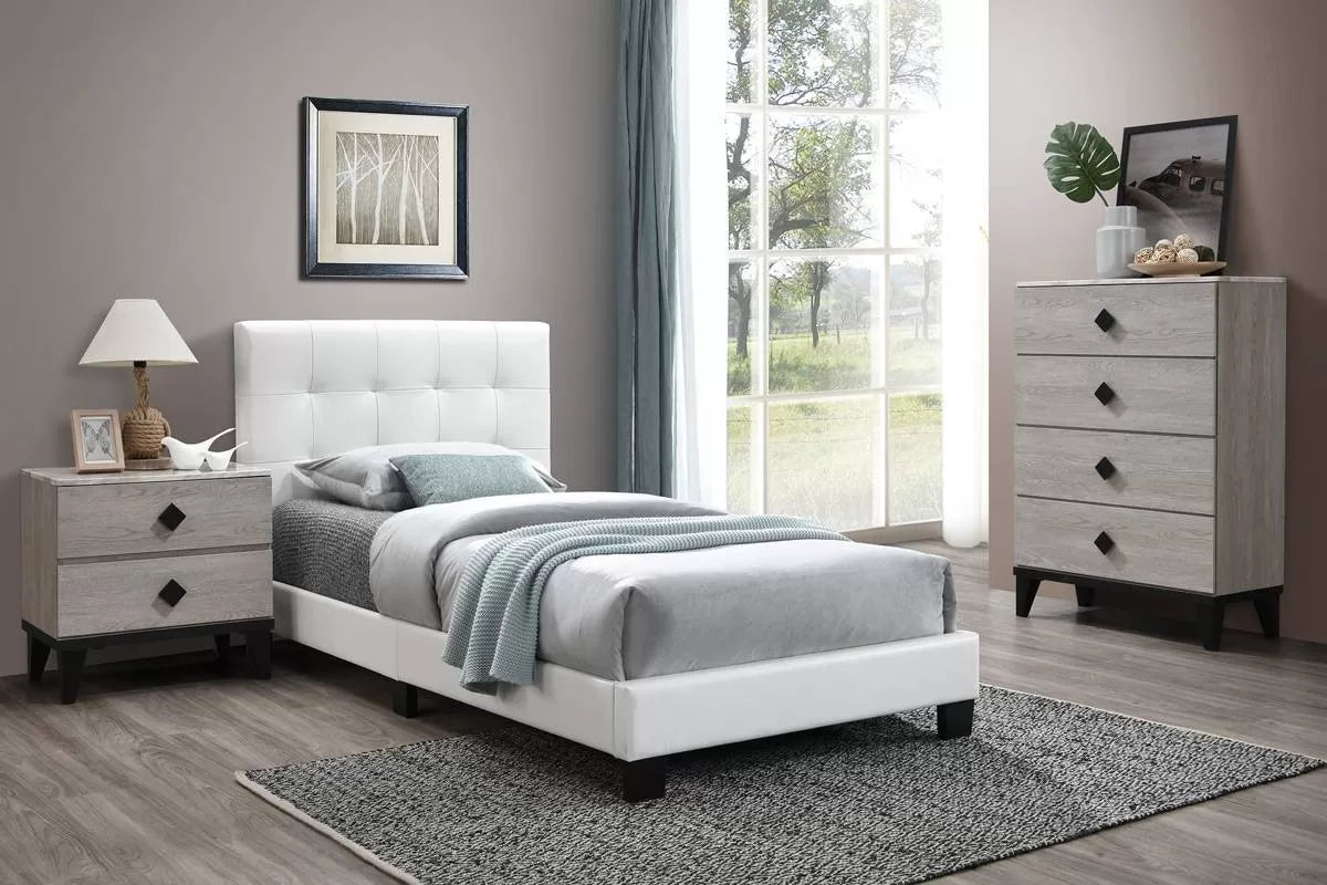 Twin/Full /Queen Size Bed, Faux Leather