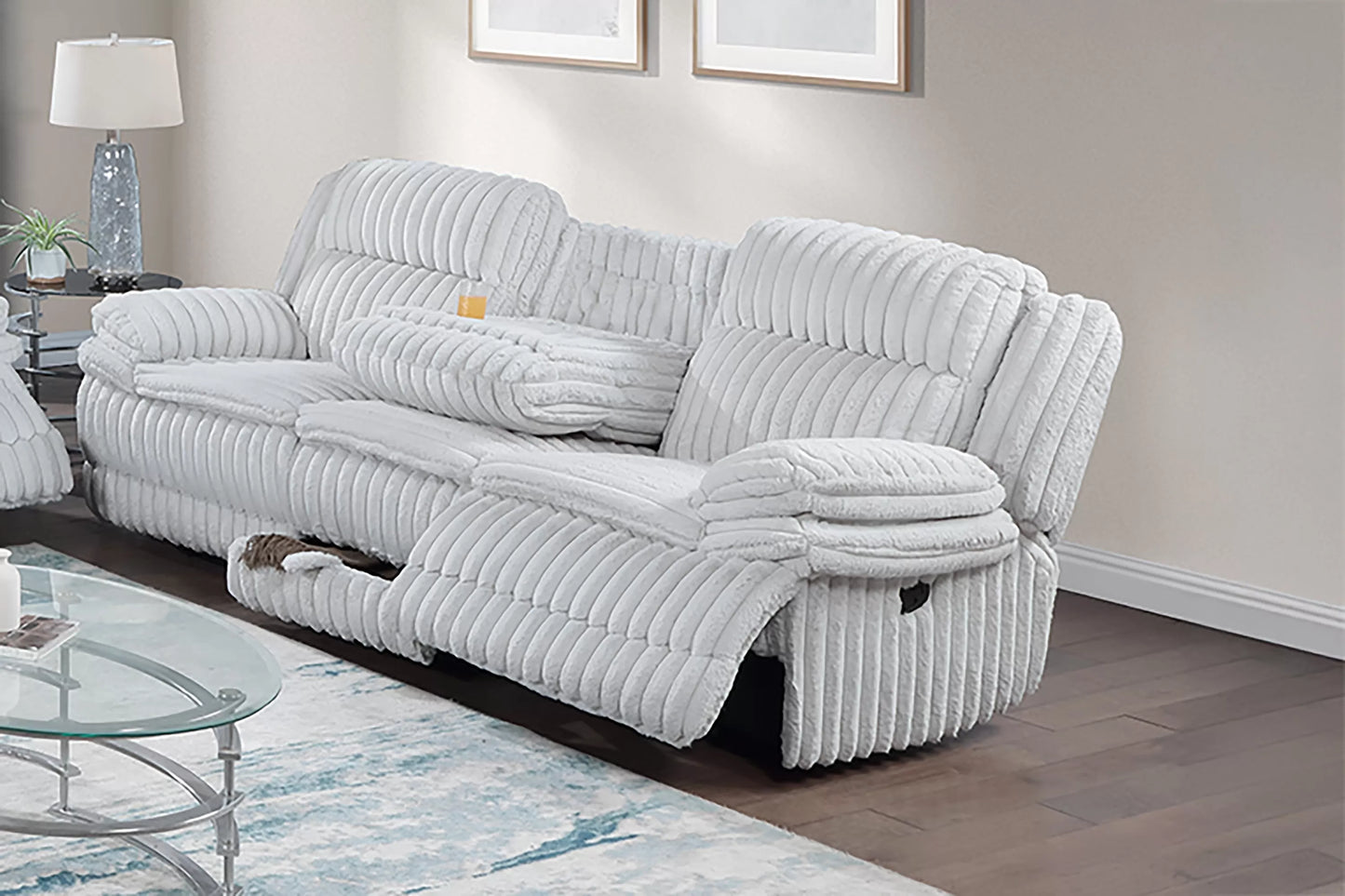 Sofa Set, Chocolate, Light Gray, Fur-Like Jumbo Corduroy