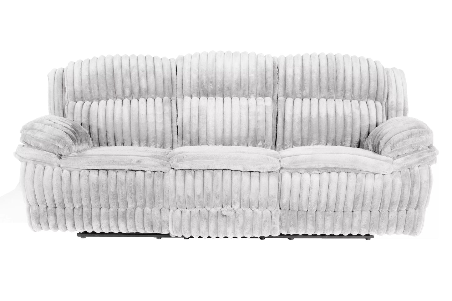 Sofa Set, Chocolate, Light Gray, Fur-Like Jumbo Corduroy