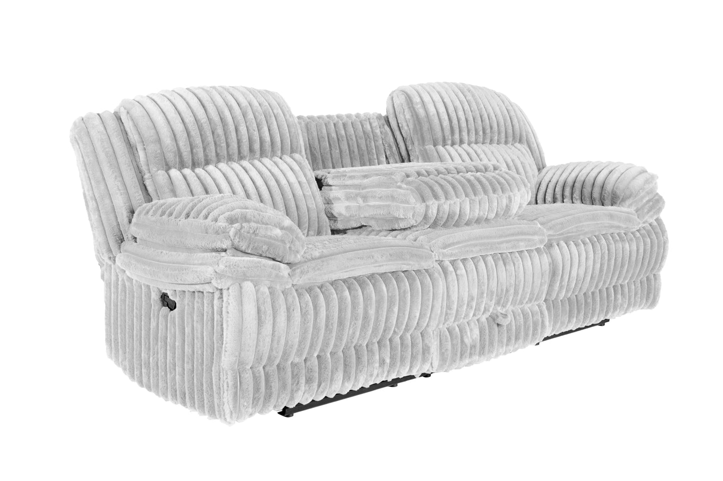 Sofa Set, Chocolate, Light Gray, Fur-Like Jumbo Corduroy