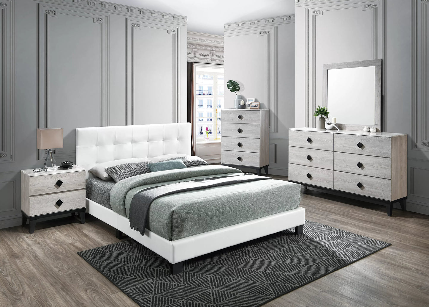 Twin/Full /Queen Size Bed, Faux Leather