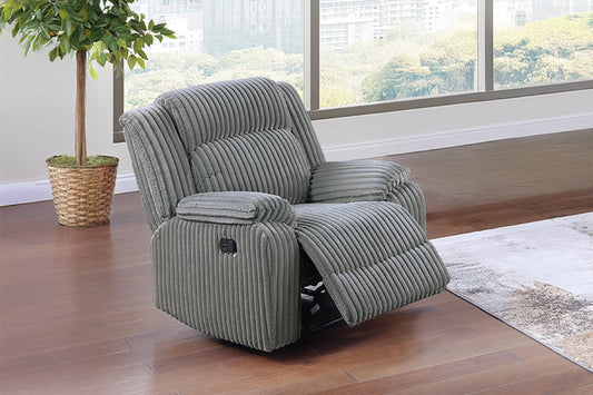 Single Recliner, Ash-Smoke, Fur-Like Corduroy