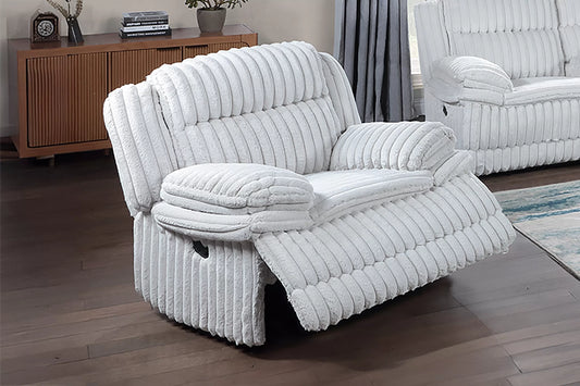 Single Recliner, Chocolate-Light Gray, Fur-like Jumbo Corduroy