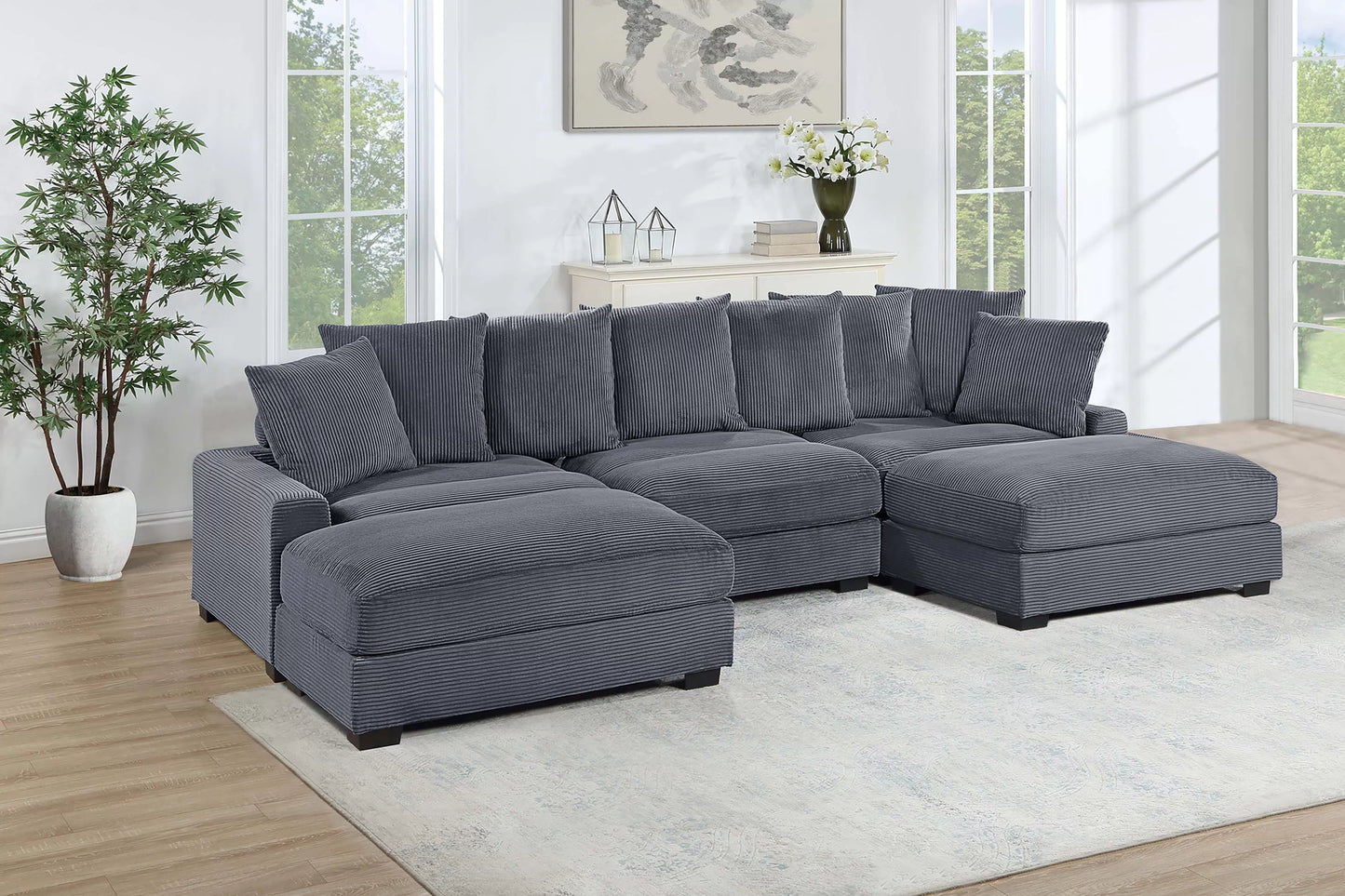 4 to 6-Pieces Modular Sectional Sofa Set