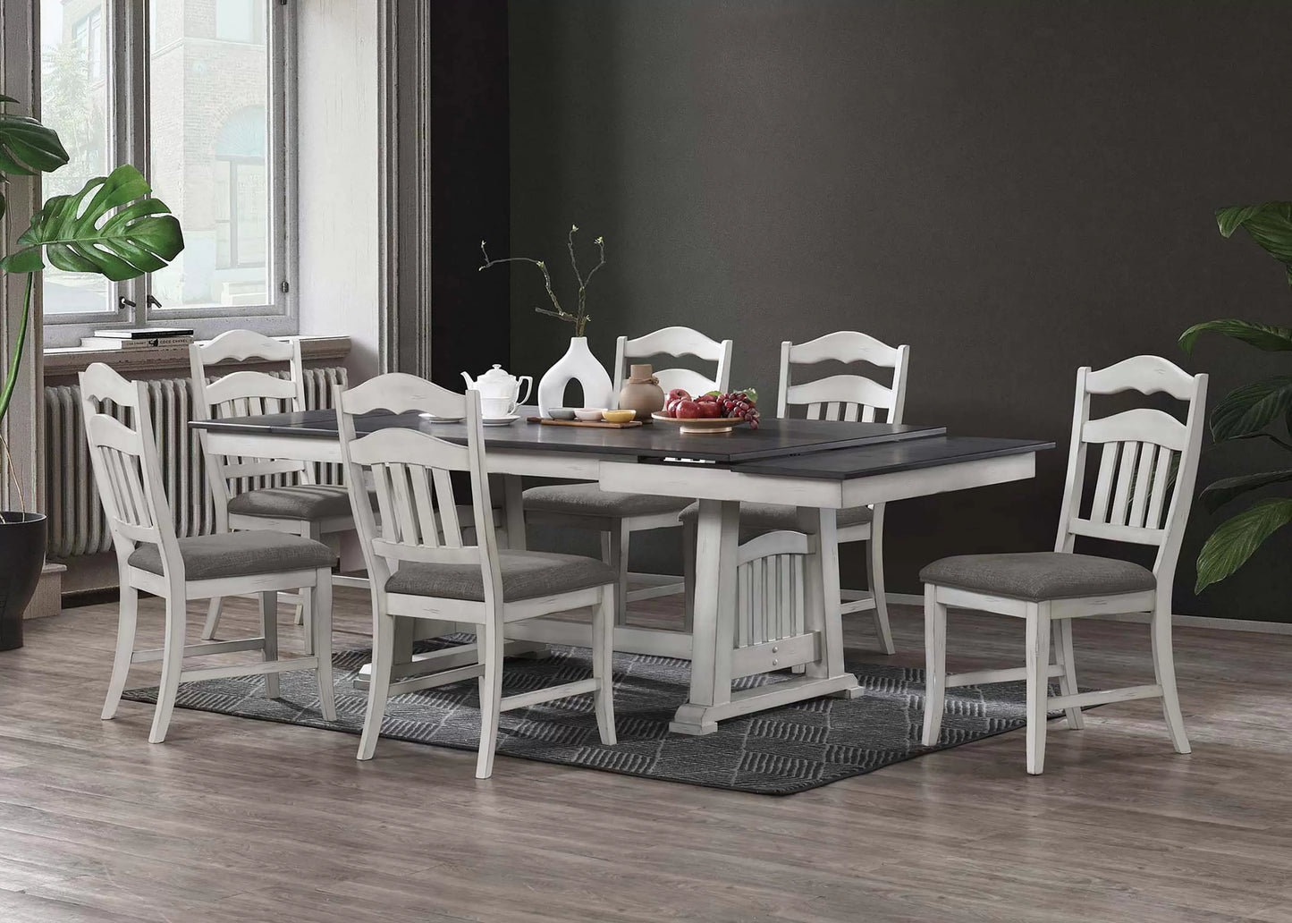 Formal Dining Set (Table W 2 Leaves + 6 chairs)