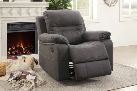 Single Recliner, Slate Blue, Breathable Leathrette