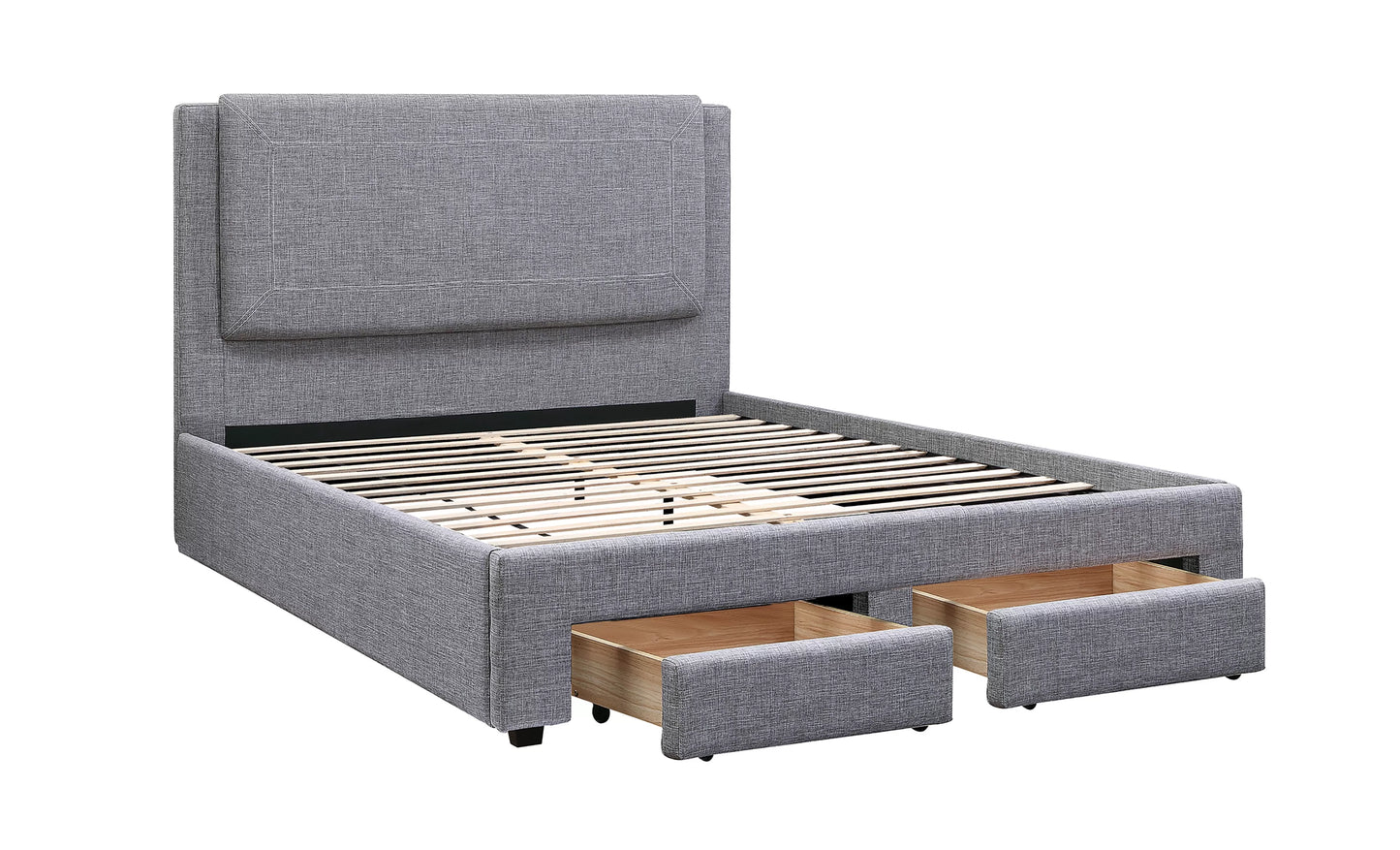 Full/Queen Size Bed, Burlap and Storage Drawers