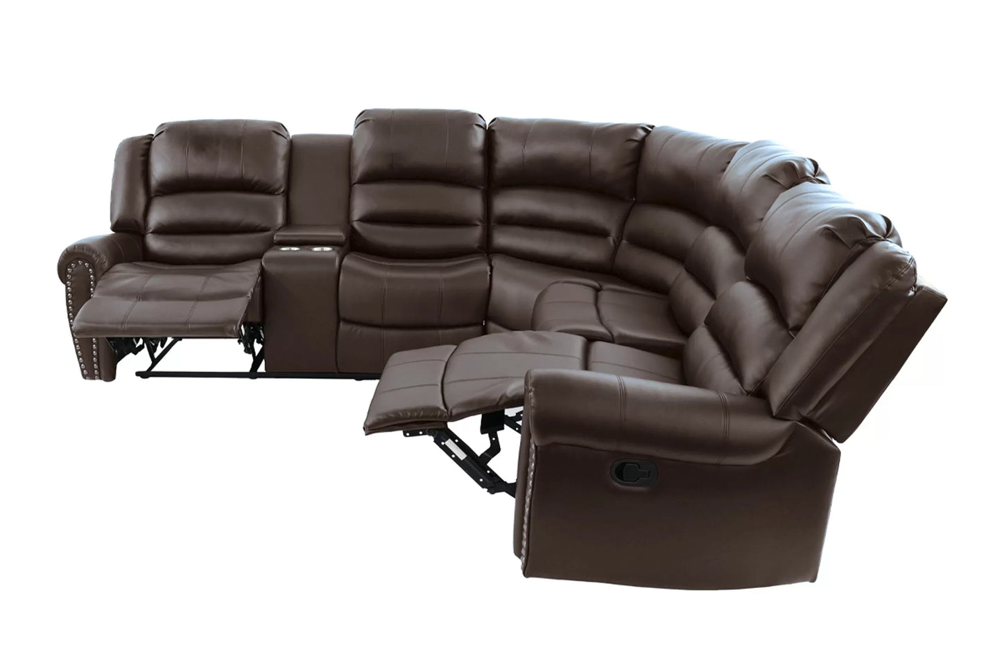 Motion Sectional, Black, Dark Brown, Bonded Leather