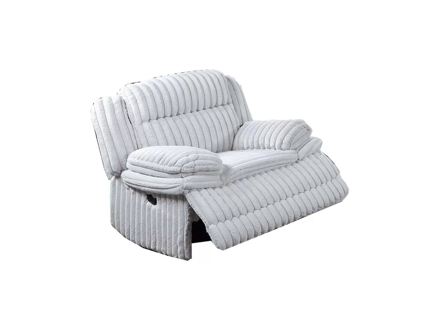 Single Recliner, Chocolate-Light Gray, Fur-like Jumbo Corduroy