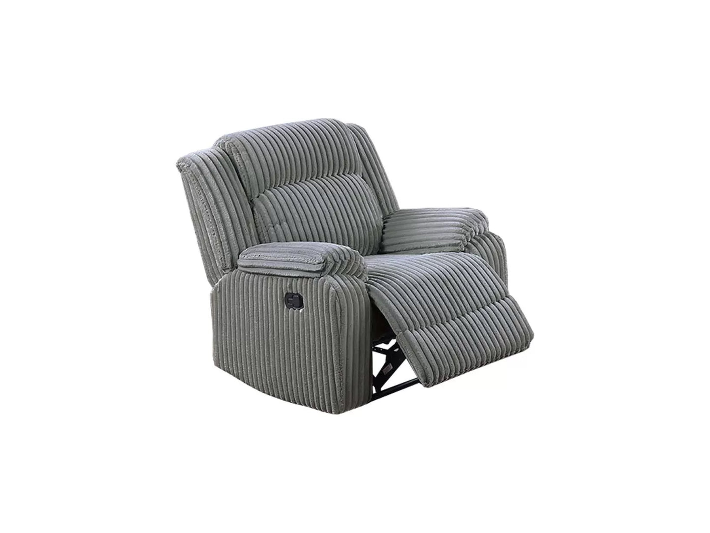 Single Recliner, Ash-Smoke, Fur-Like Corduroy