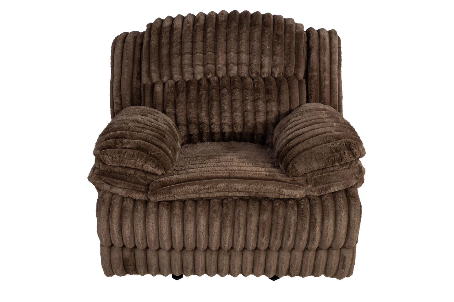Single Recliner, Chocolate-Light Gray, Fur-like Jumbo Corduroy