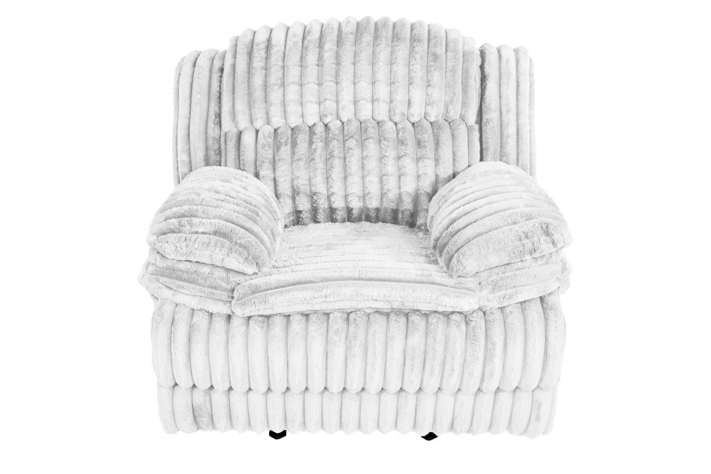 Single Recliner, Chocolate-Light Gray, Fur-like Jumbo Corduroy
