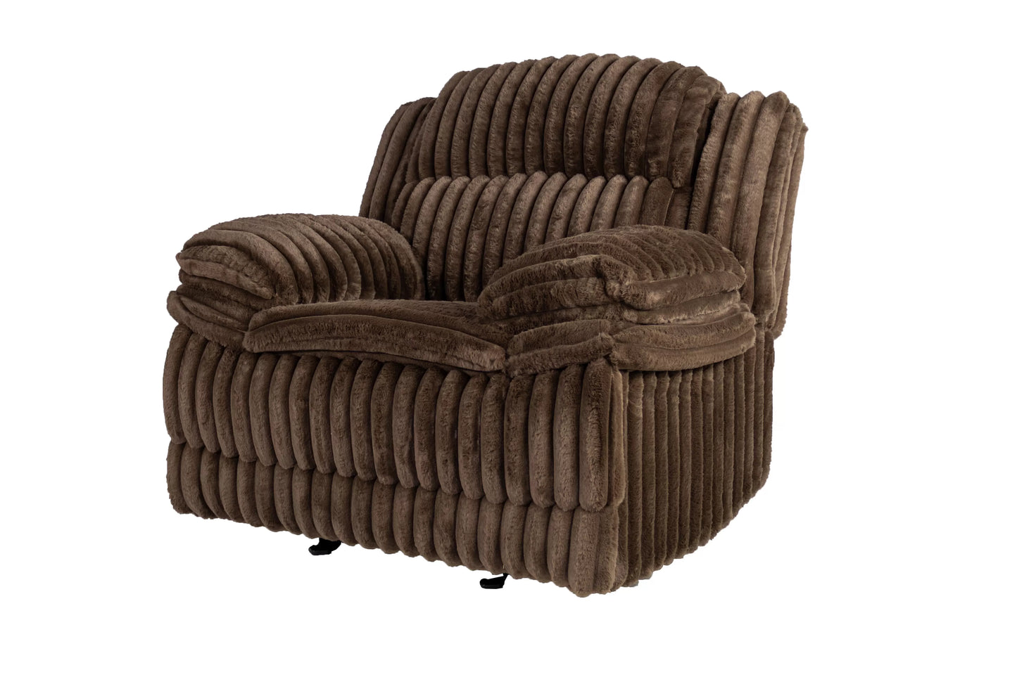 Single Recliner, Chocolate-Light Gray, Fur-like Jumbo Corduroy