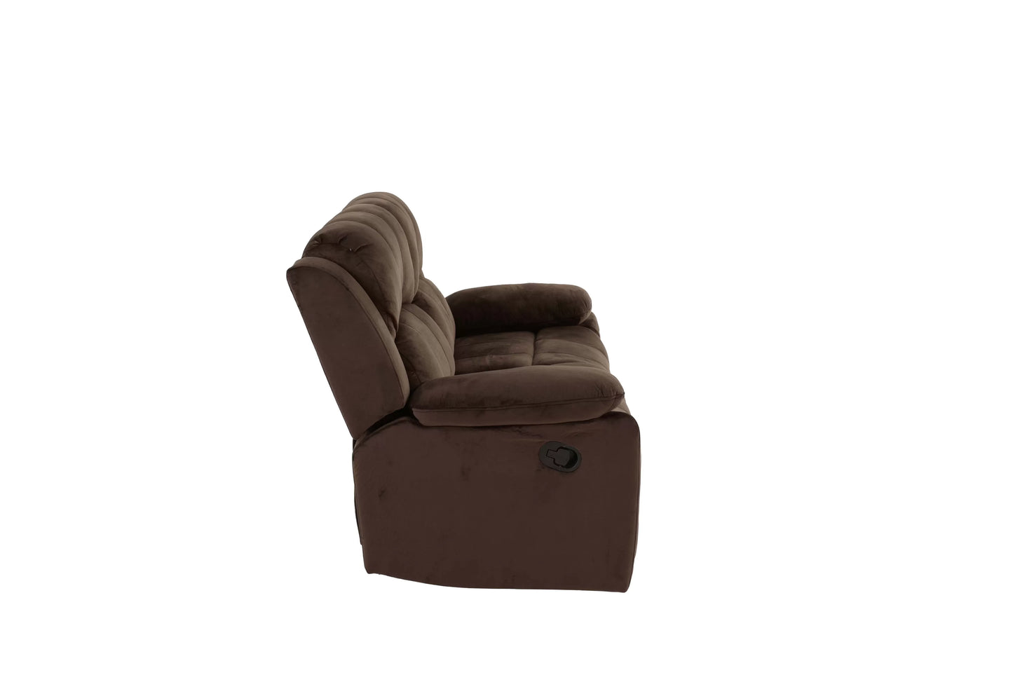 Recliner Loveseat, Chocolate, Padded Suede