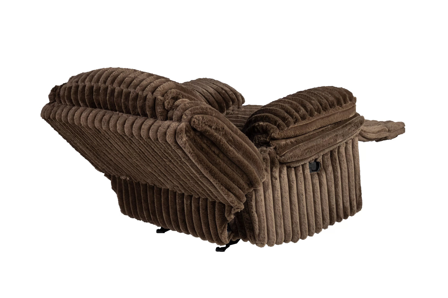Single Recliner, Chocolate-Light Gray, Fur-like Jumbo Corduroy