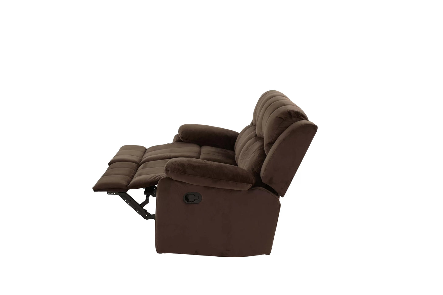 Recliner Loveseat, Chocolate, Padded Suede