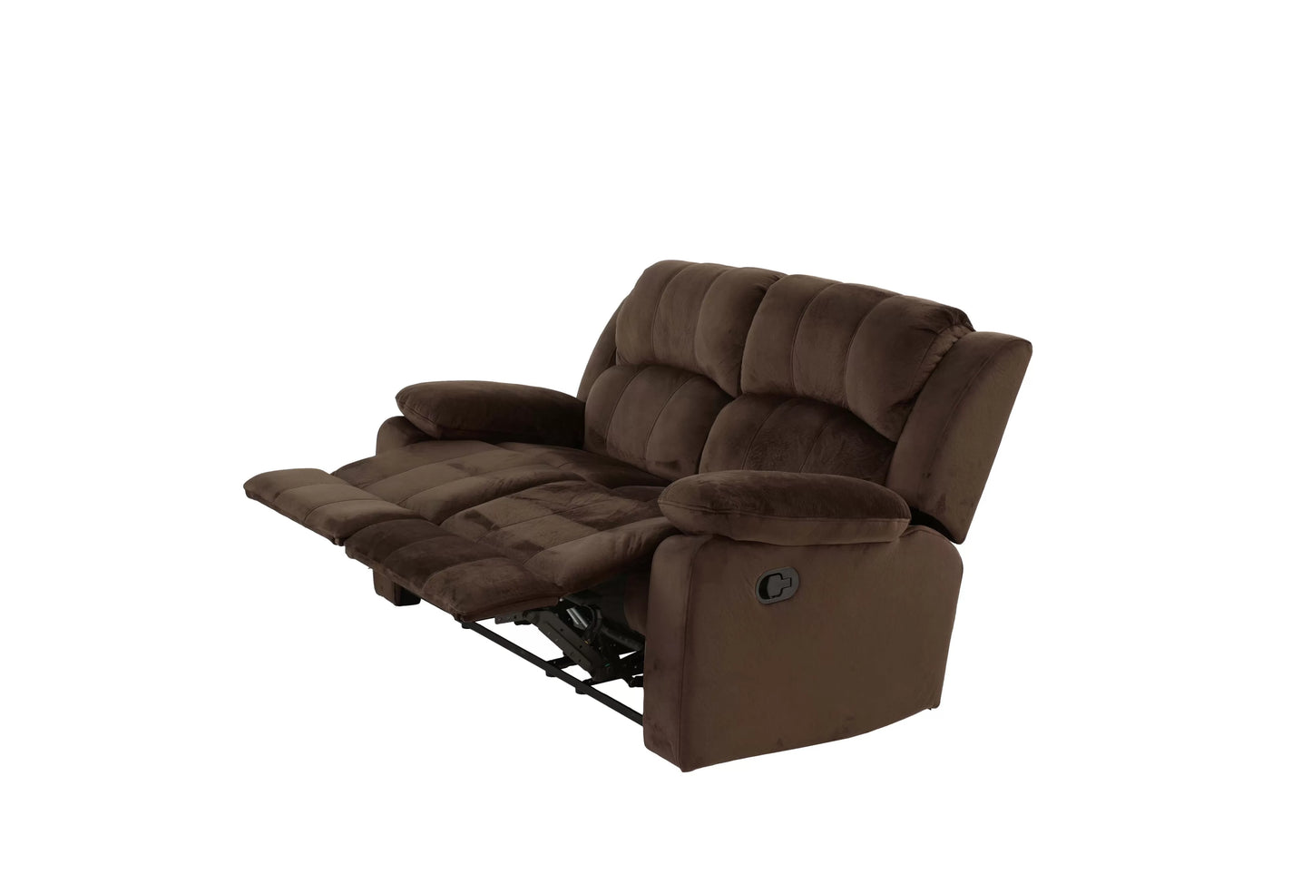 Recliner Loveseat, Chocolate, Padded Suede