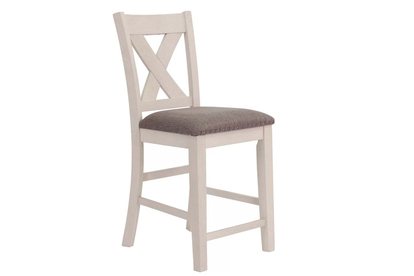 Casual Counter Height Table Casual-Side Shelf Storage (Table + Chairs + 2 Counter Stool)