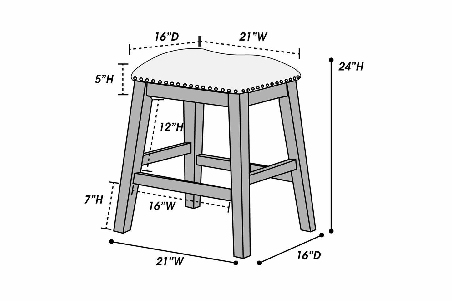 Casual Counter Height Table Casual-Side Shelf Storage (Table + Chairs + 2 Counter Stool)