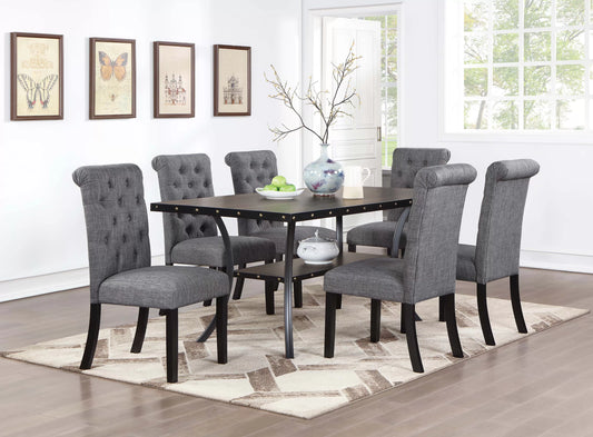 Casual Dining Table Set Under-Table Shelf (Table + 6 Chairs)