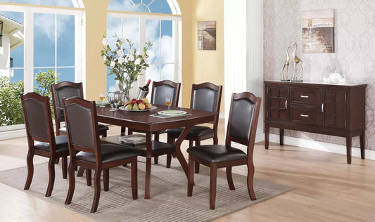 Casual Dining Table Set-Under-Table Shelf (Table + 6 Chairs
