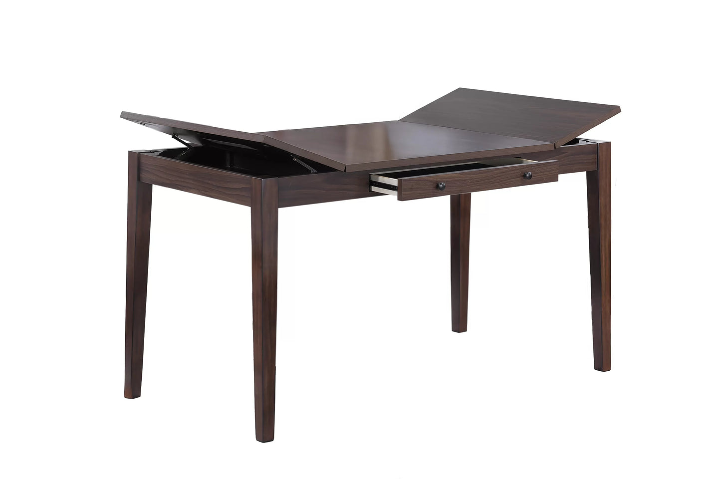 Casual Counter Height Table Set-Lift-Top Storage & Drawer (Table + 4 Chairs + Bench)