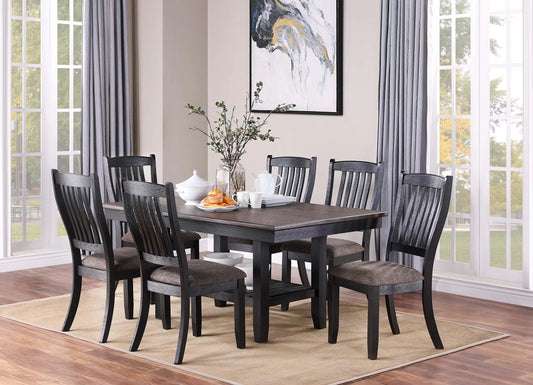 Casual Dining Table Set-Under-Table Shelf (Table + 6 Chairs)