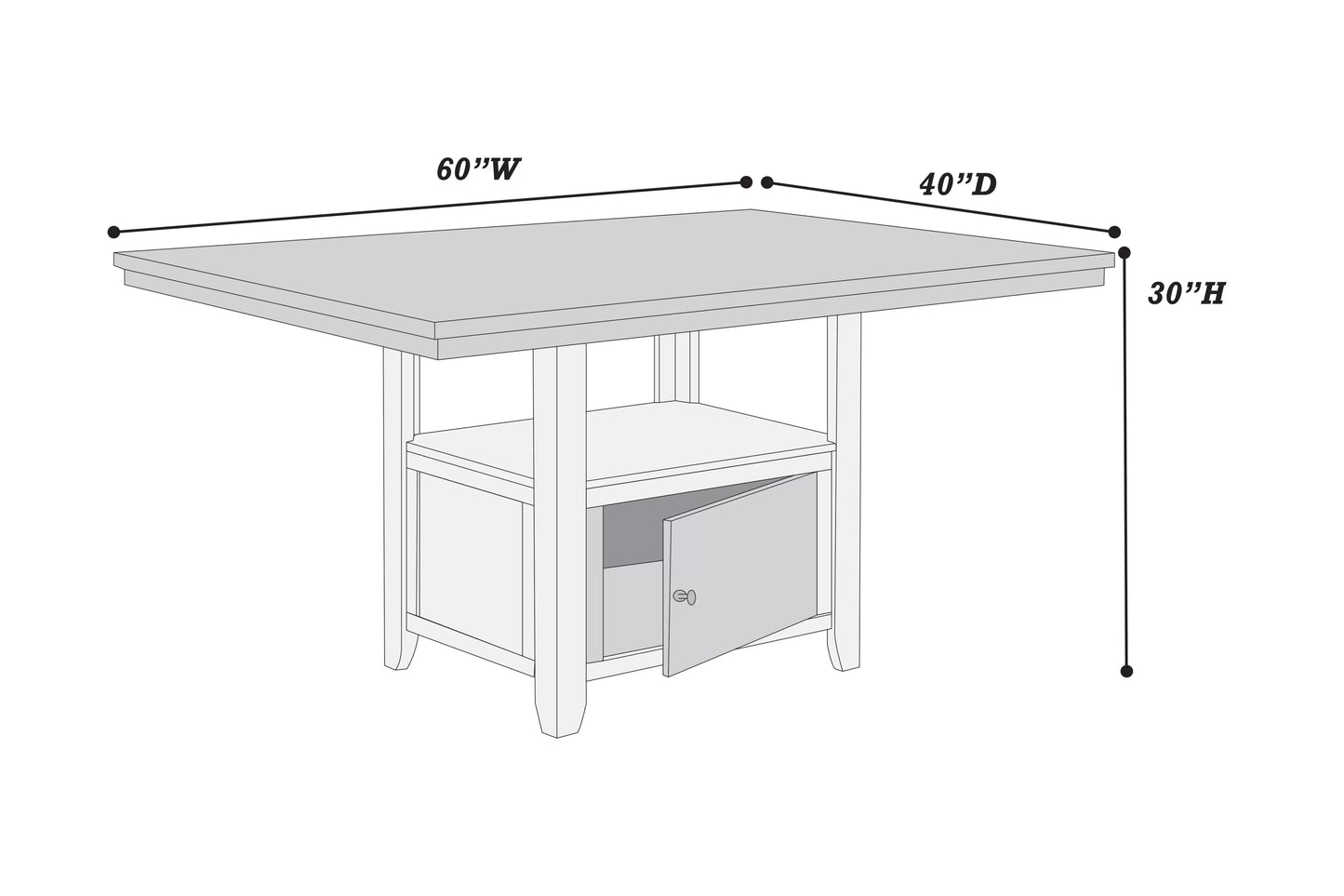Casual Dining Table Set Under-Table Storage (Table + 4 Chairs + Bench)