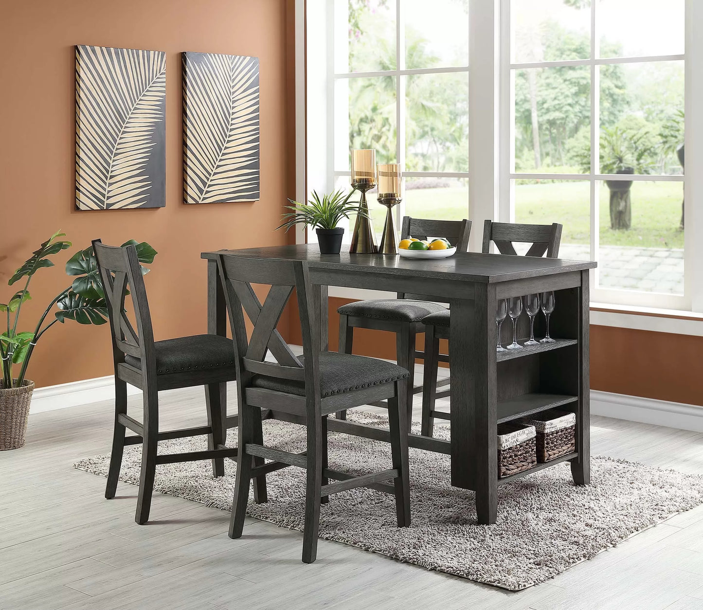 4-Seats Counter Height Dining Set