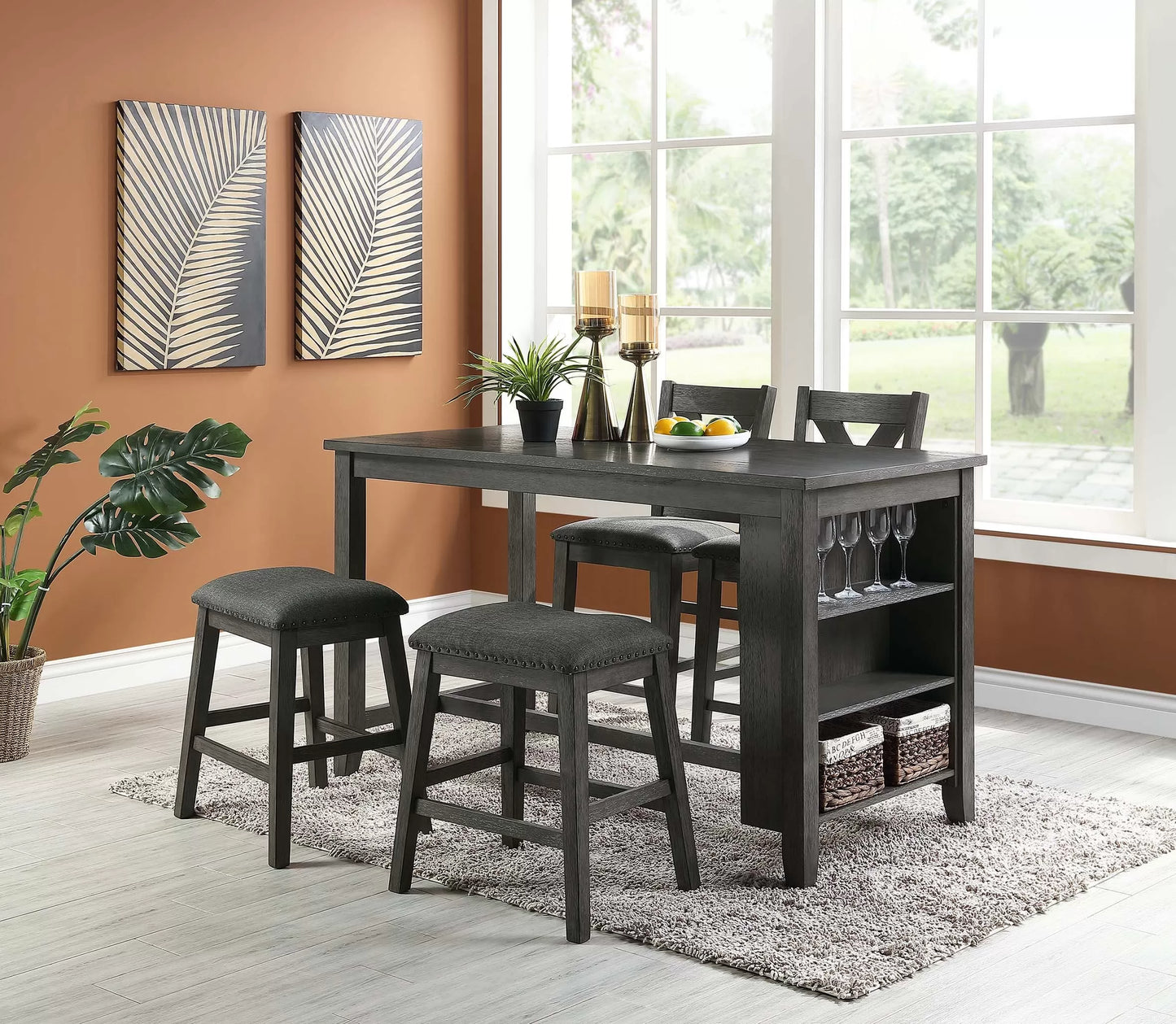 4-Seats Counter Height Dining Set