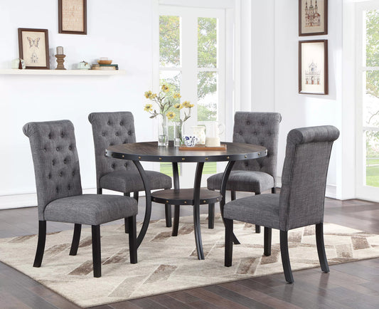 Casual Dining Table Set Under-Table Shelf (Table + 4 Chairs)