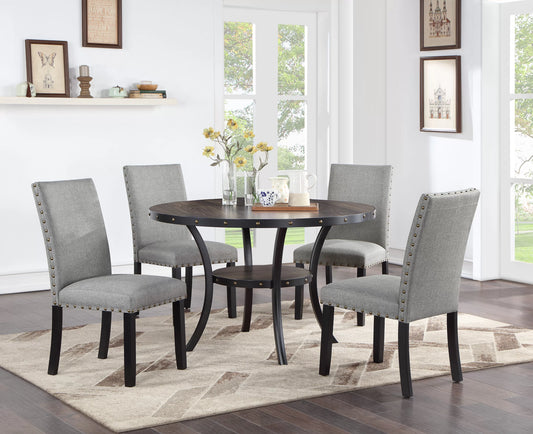 Casual Dining Table Set  Under-Table Shelf (Table + 4 Chairs)