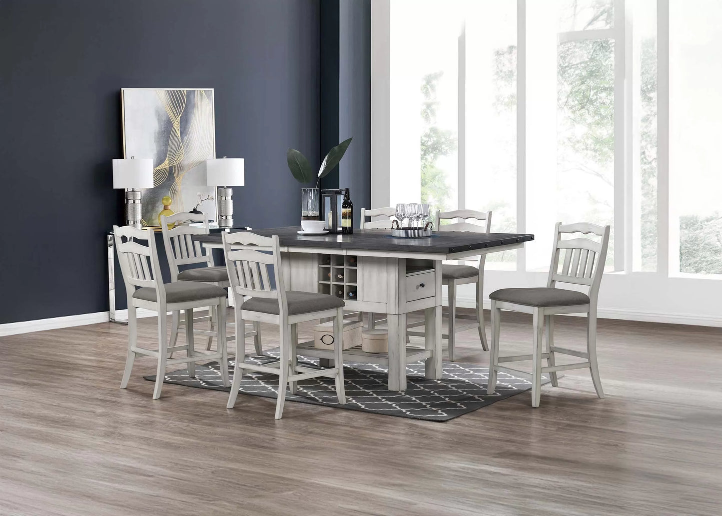 Formal Dining Set (Table W 2 Leaves + 6 chairs)