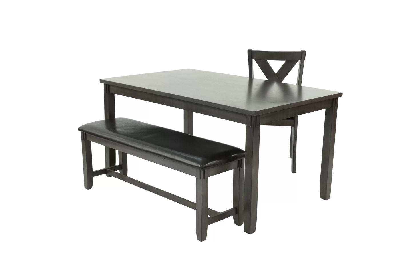 6-Pcs Dining Set (Table + 4 Chairs + Bench)