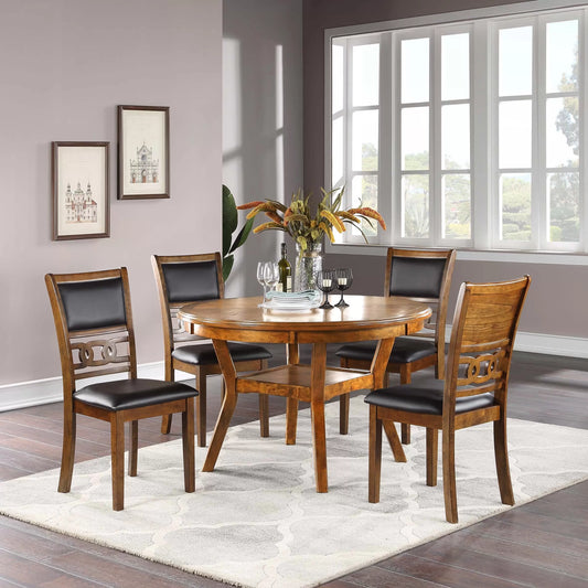 Casual Dining Table Set -Under-Table Shelf (Table + 4 Chairs)