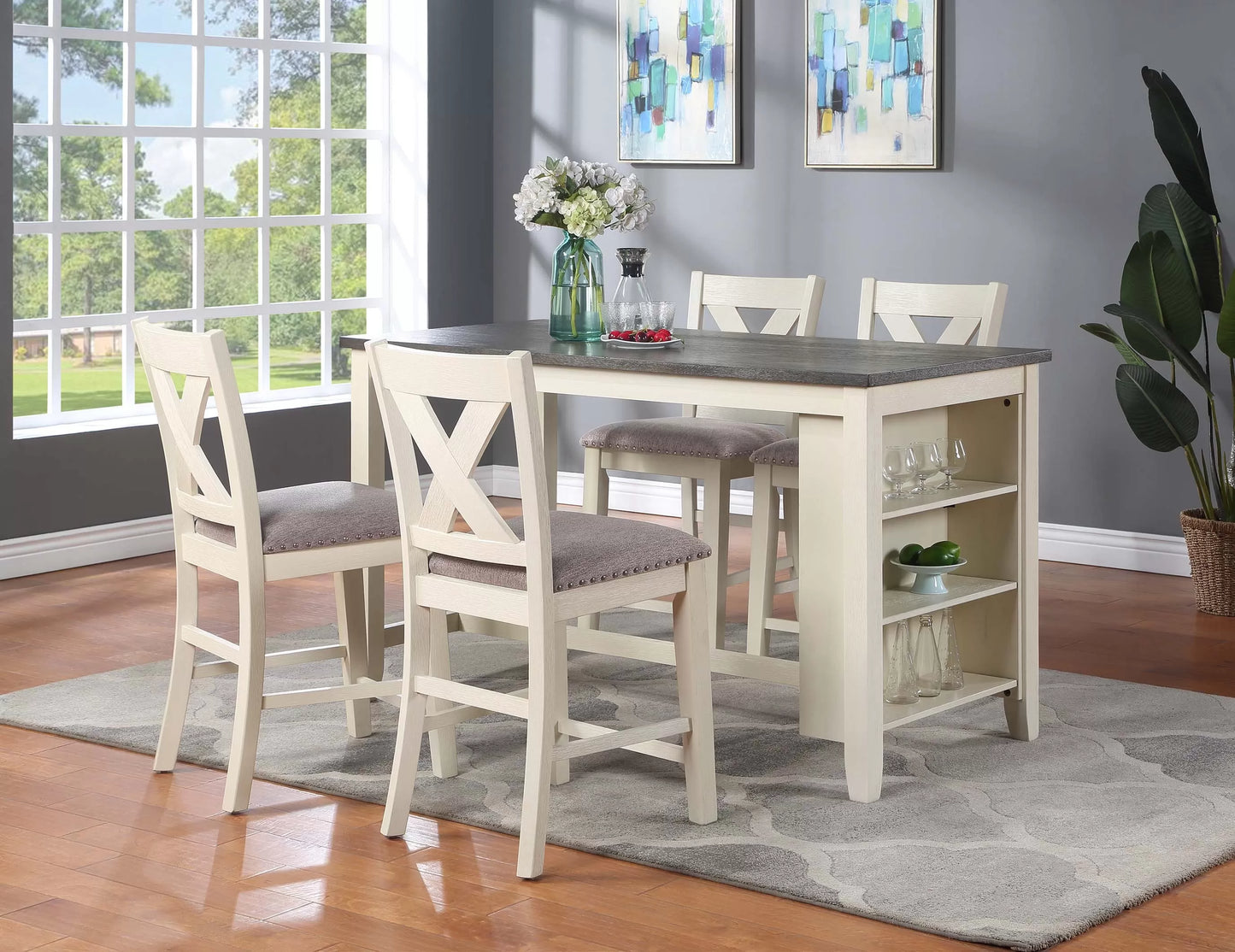 4-Seats Counter Height Dining Set