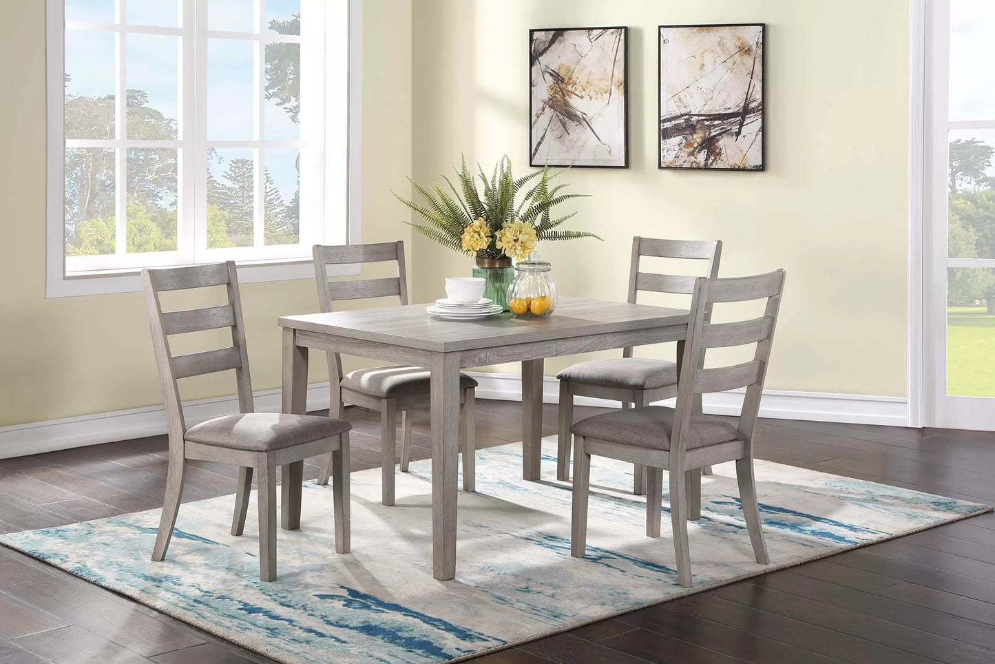 5-Pc Dining Set (Table + 4 Chairs)
