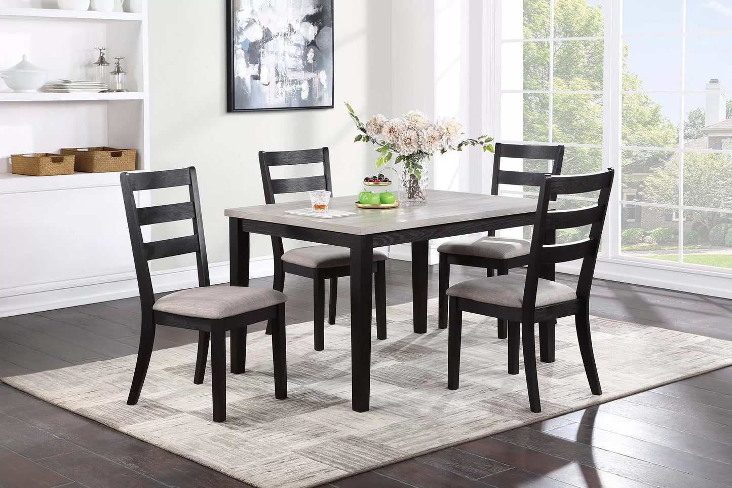 5-Pc Dining Set (Table + 4 Chairs)