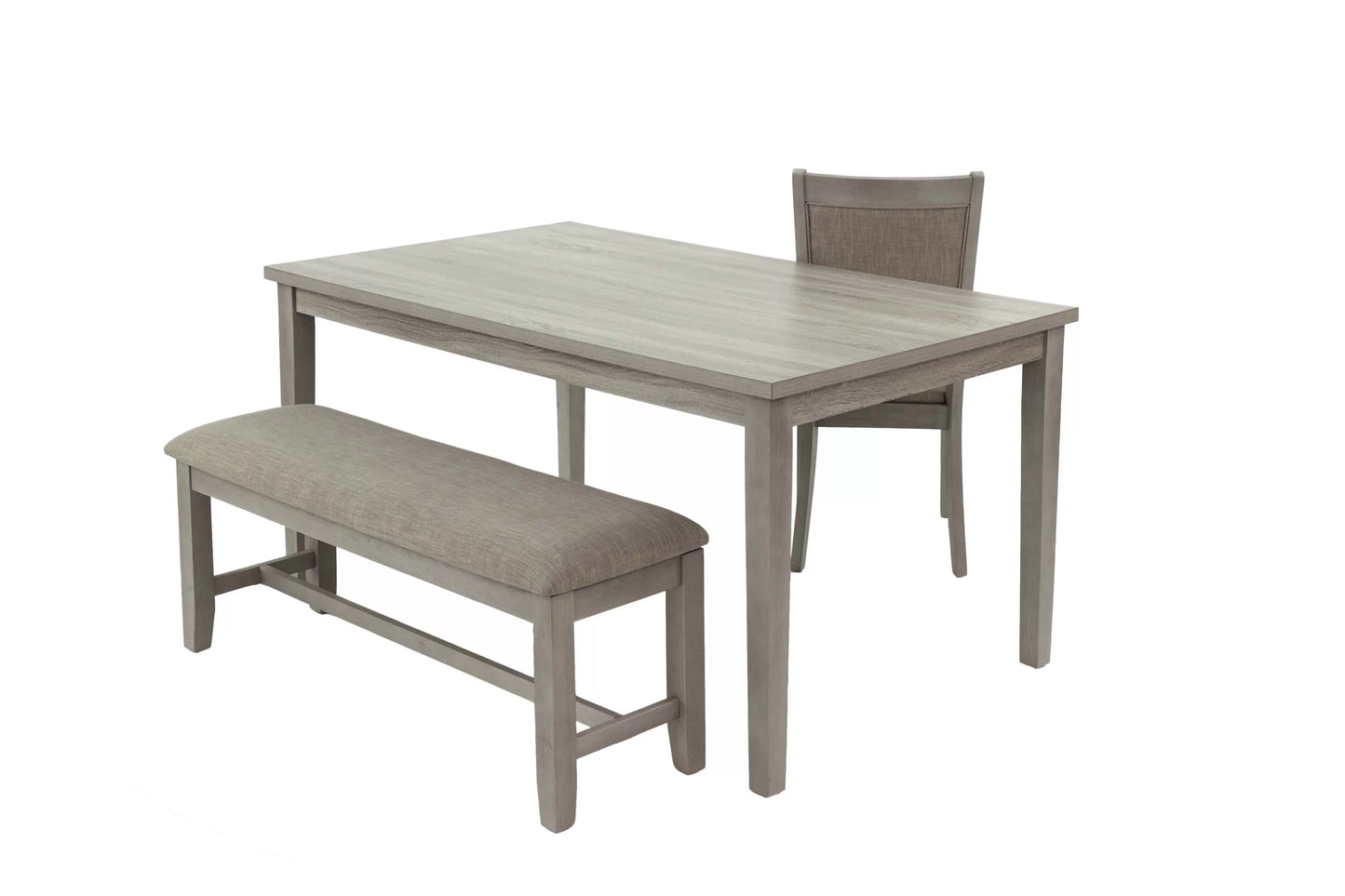 6-Pcs Dining Set (Table + 4 Chairs + Bench)