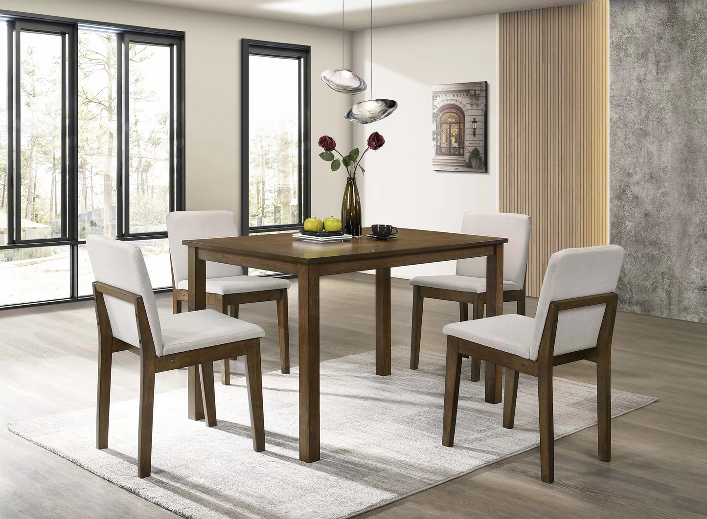 5 Piece Dining Set (Table + 4 Chairs)