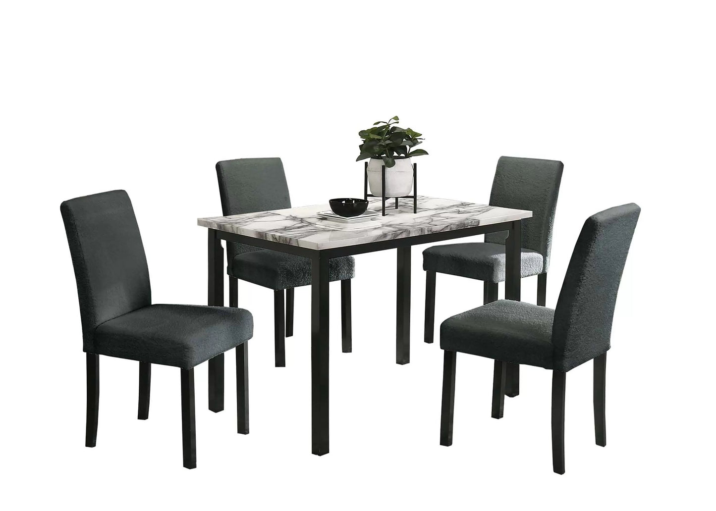 5- PC Dining Set (Table + 4 Chairs)