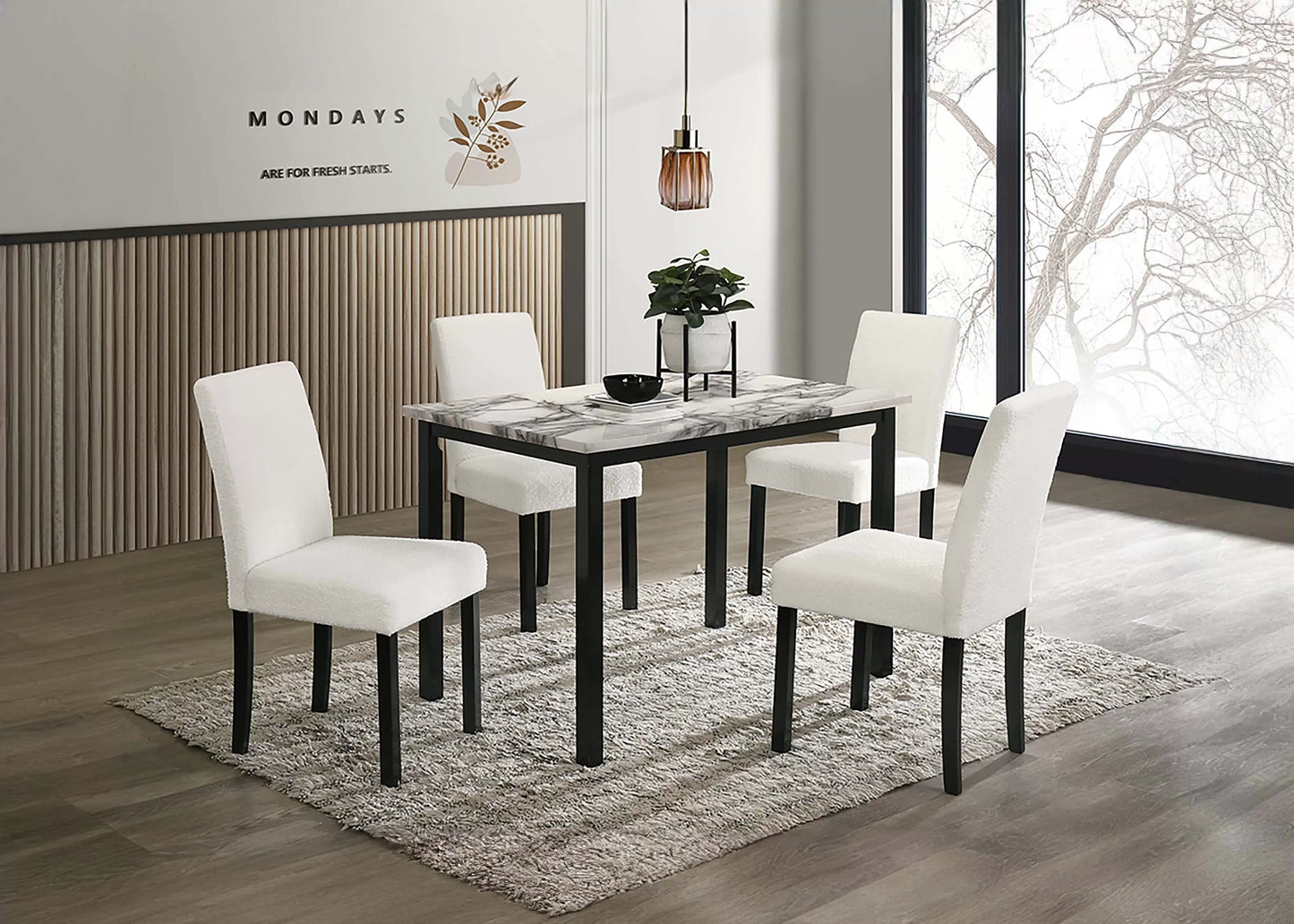 5- PC Dining Set (Table + 4 Chairs)