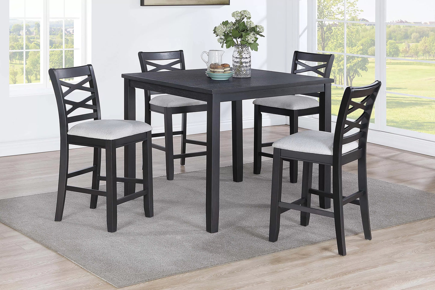 5-Piece Counter Height Table Dining Set (Table + 4 Chairs)