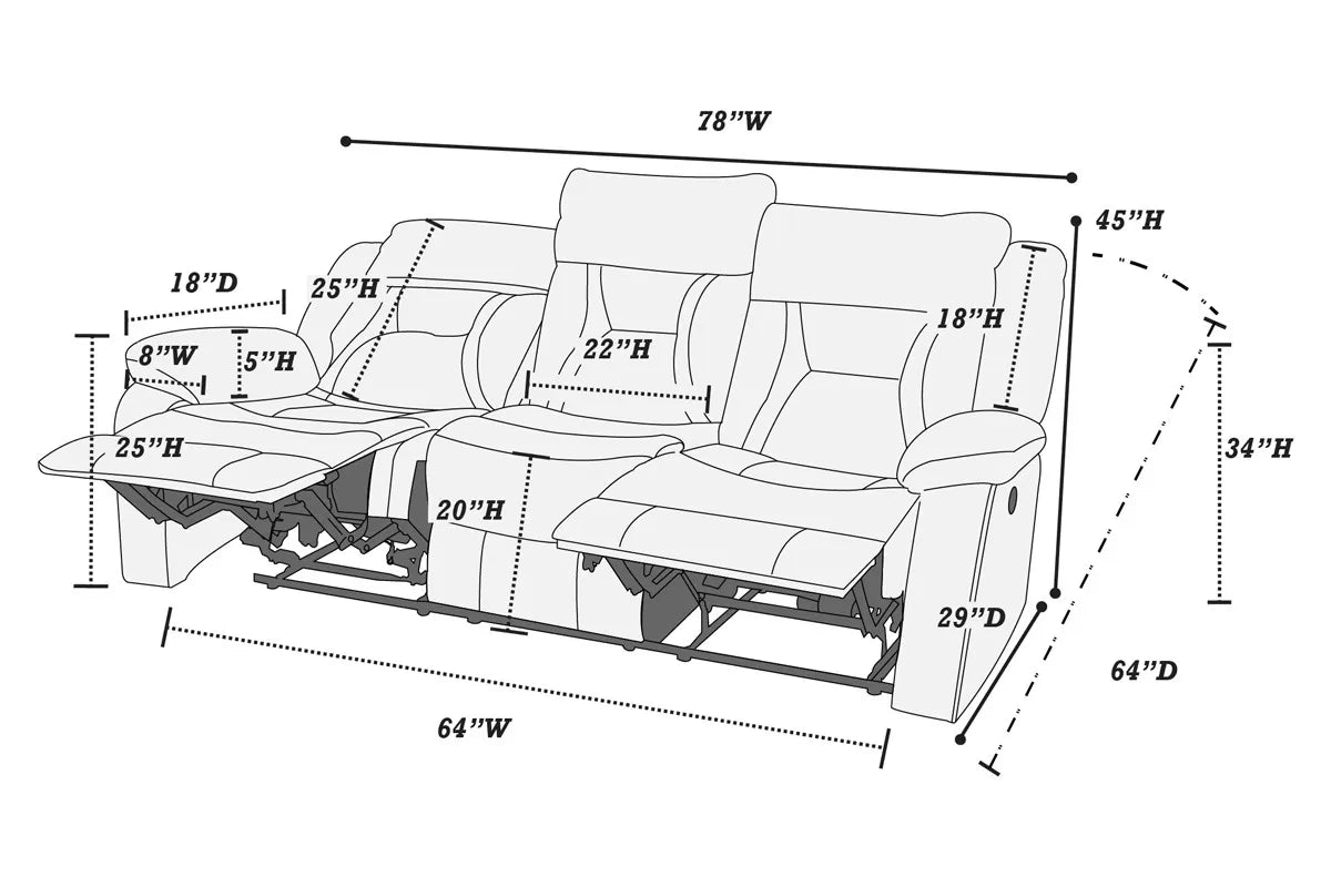 Sofa, Dark Brown, Gray, Gel Leatherette